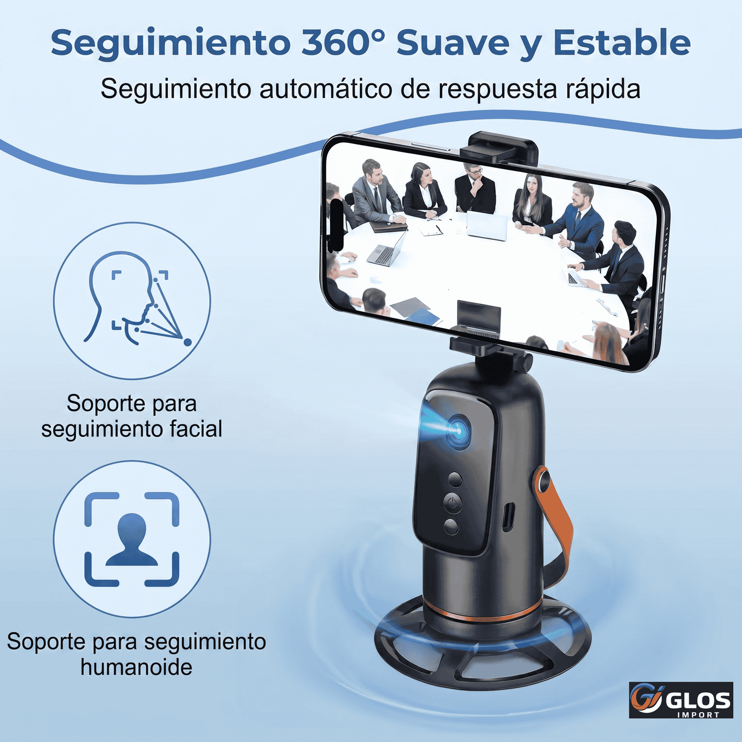 Estabilizador inteligente con seguimiento automático de rostro.