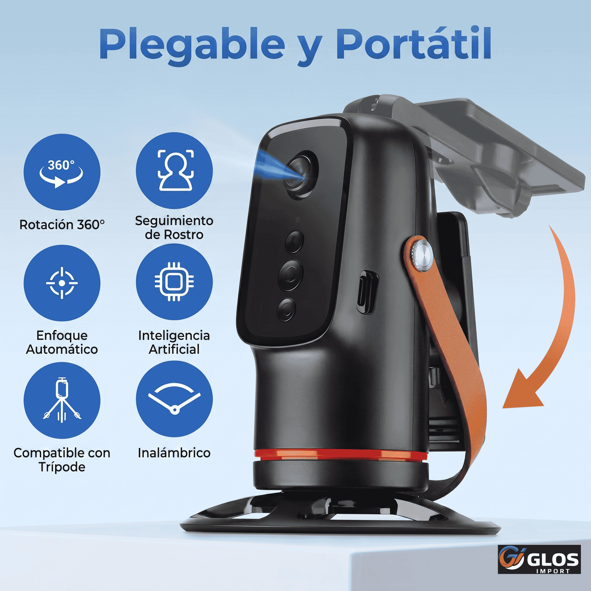 Estabilizador gimbal P02 con seguimiento IA para celular.