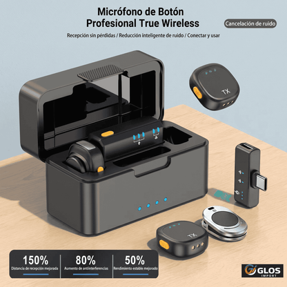 Micrófono inalámbrico mini para grabar videos y entrevistas.