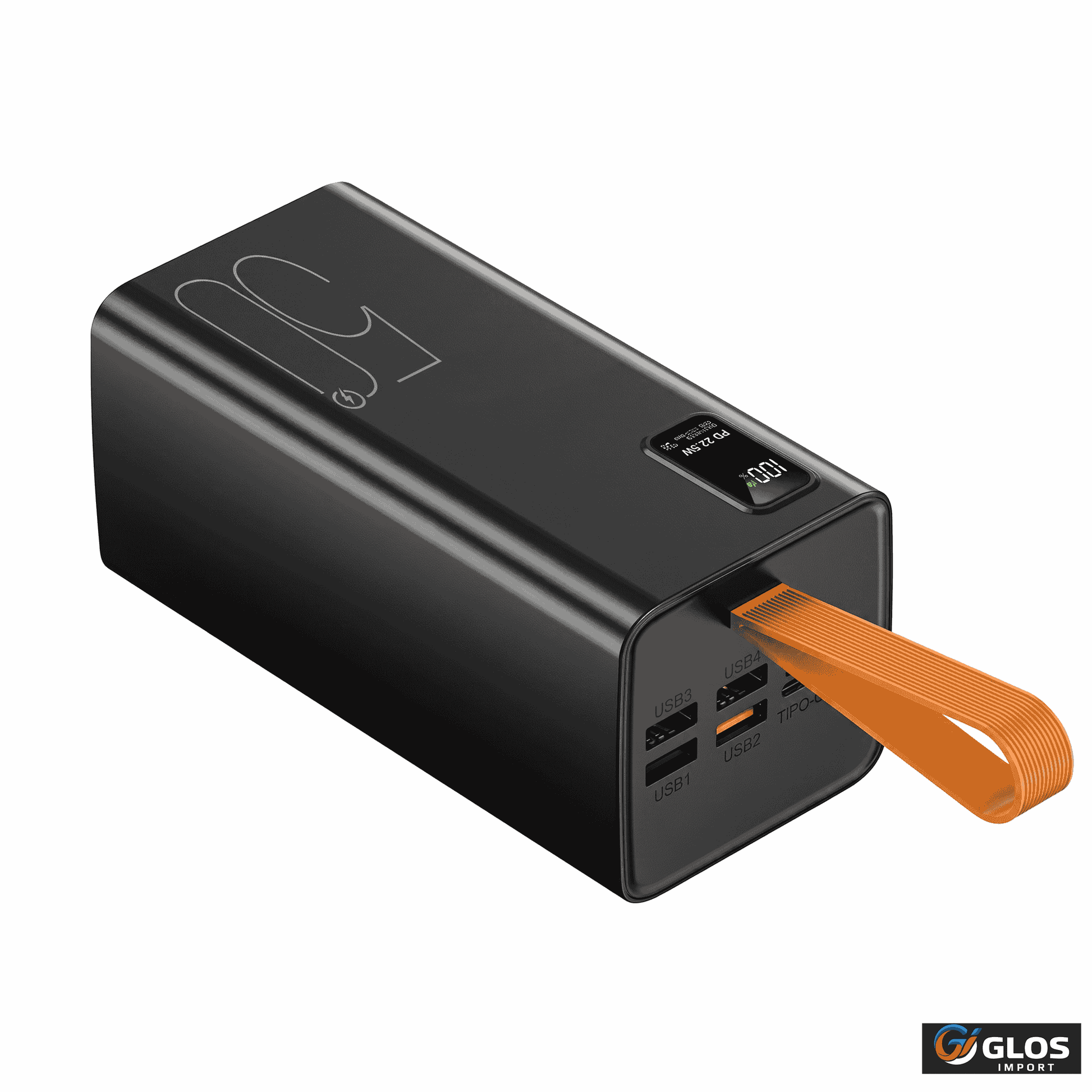 Power bank 50000mAh de carga rápida con pantalla LED.