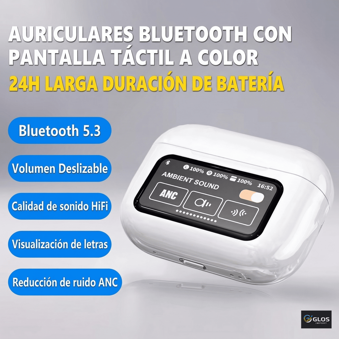Audífonos A9 Pro Inalámbricos con Pantalla Táctil y ANC