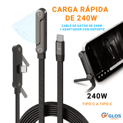 Cable Tipo C a Tipo C 240W de Carga Rápida