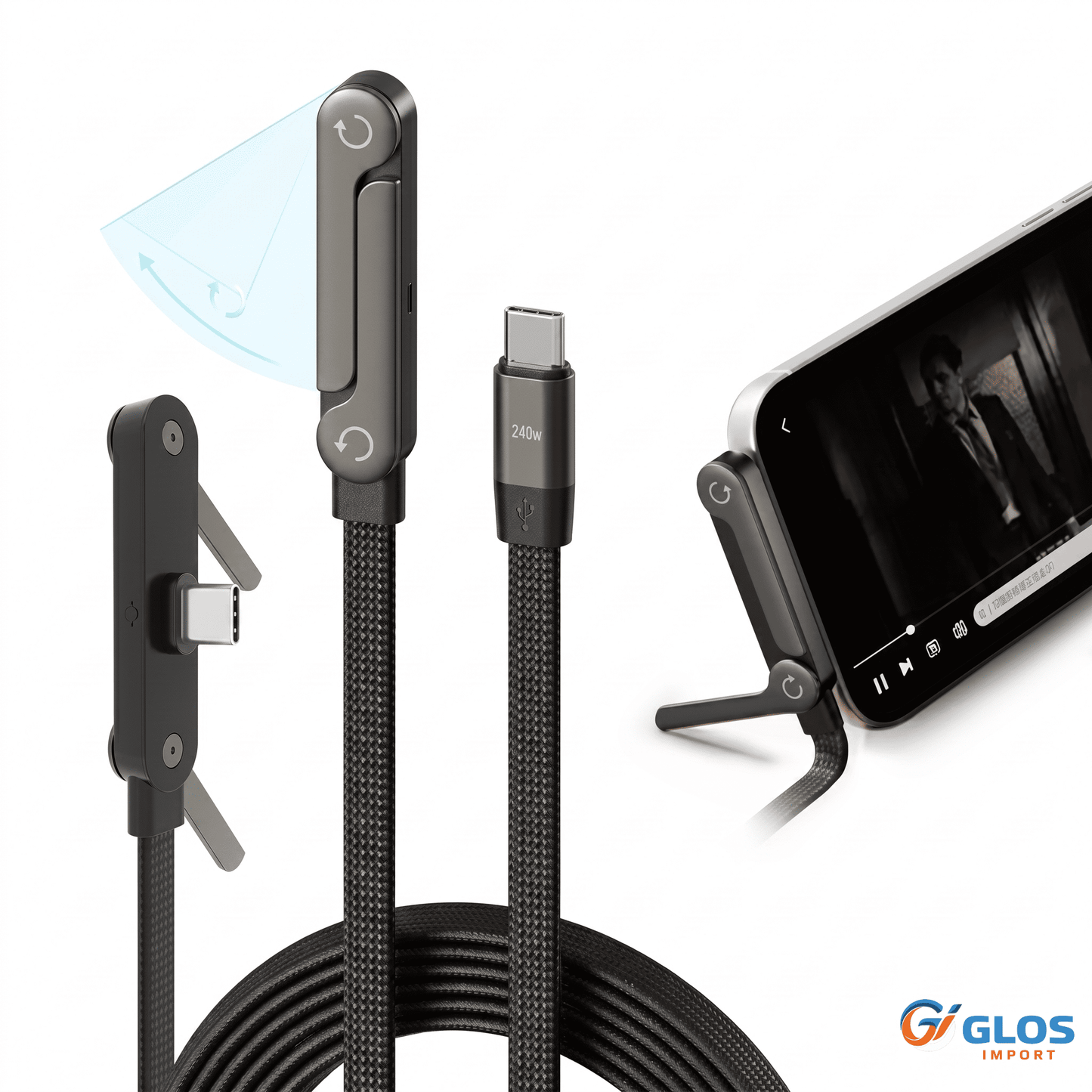 Cable Tipo C a Tipo C 240W de Carga Rápida